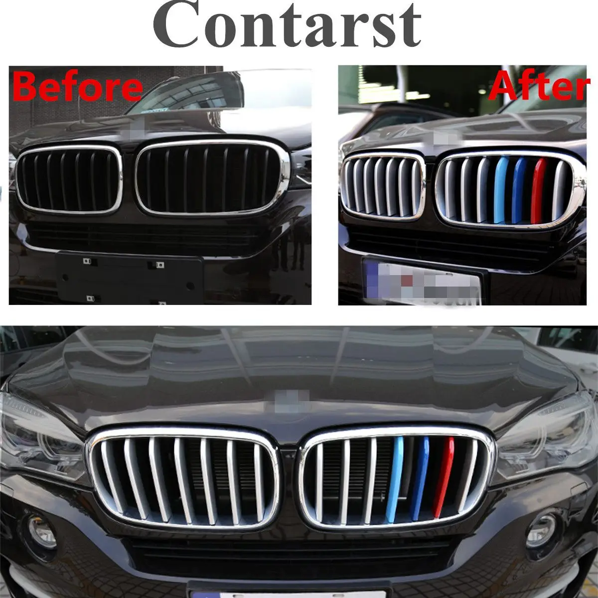 Автомобиль 3 цвета гриль решетка отделка полосы зажимы крышка ABS для BMW X6 F16 2015-16 |