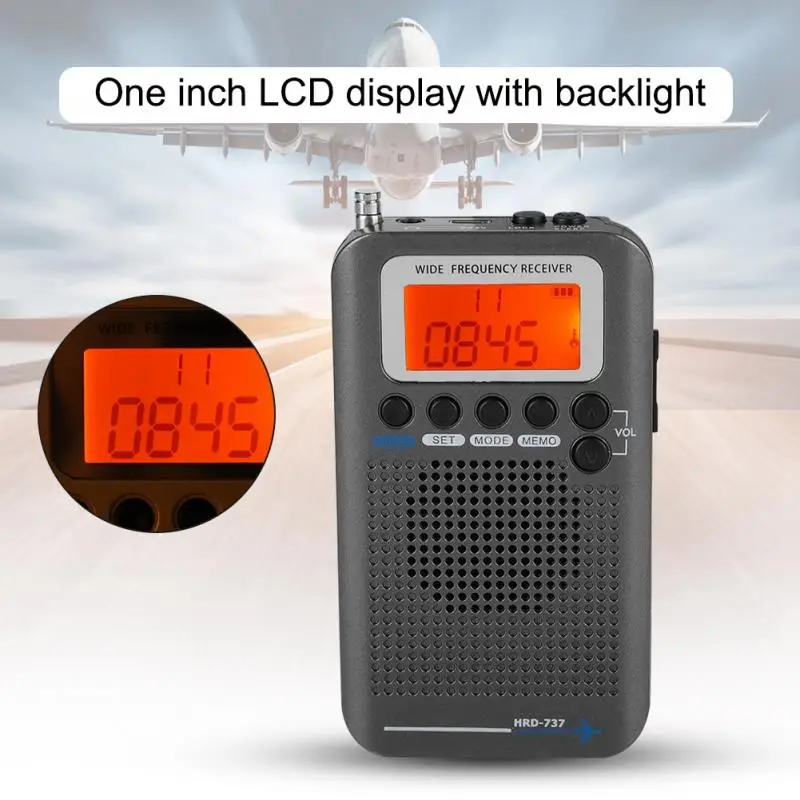 Авиационный радиоприемник VHF FM AM Портативный Полнодиапазонный CB SW AIR