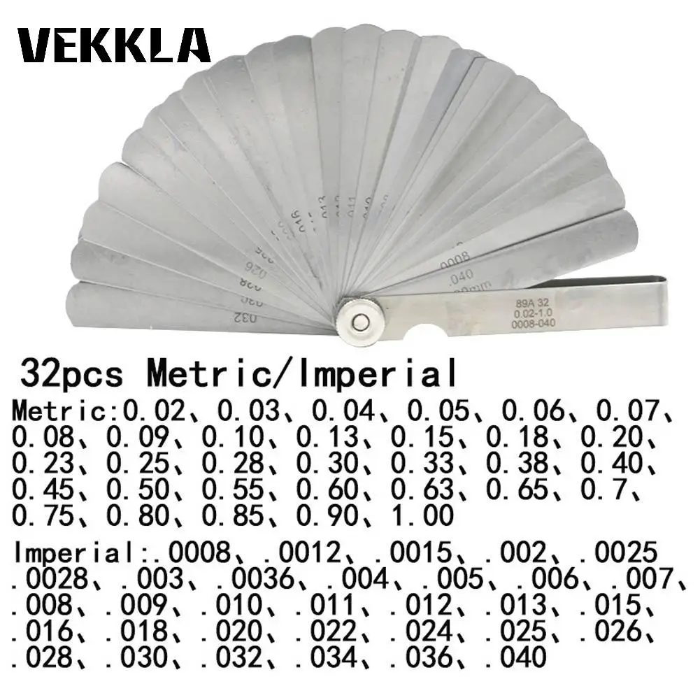 VEKKLA 32 шт. 0 02-1 мм измеритель уровня лезвия из нержавеющей стали измерительный