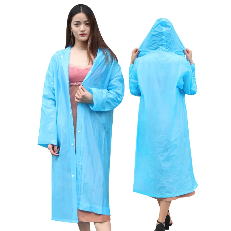 Transparent Raincoat Women men EVA Portable Outdoor Travel Rainwear Waterproof Camping Hooded Ponchos Plastic Rain Cover | Дом и сад