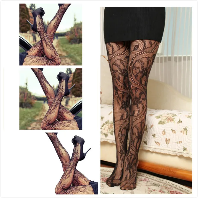 

2019 New Women Sexy Hot Lace Jacquard Lingerie Ladies Thigh-Highs Stockings Tights Thin Pantyhose Lace Floral Hosiery