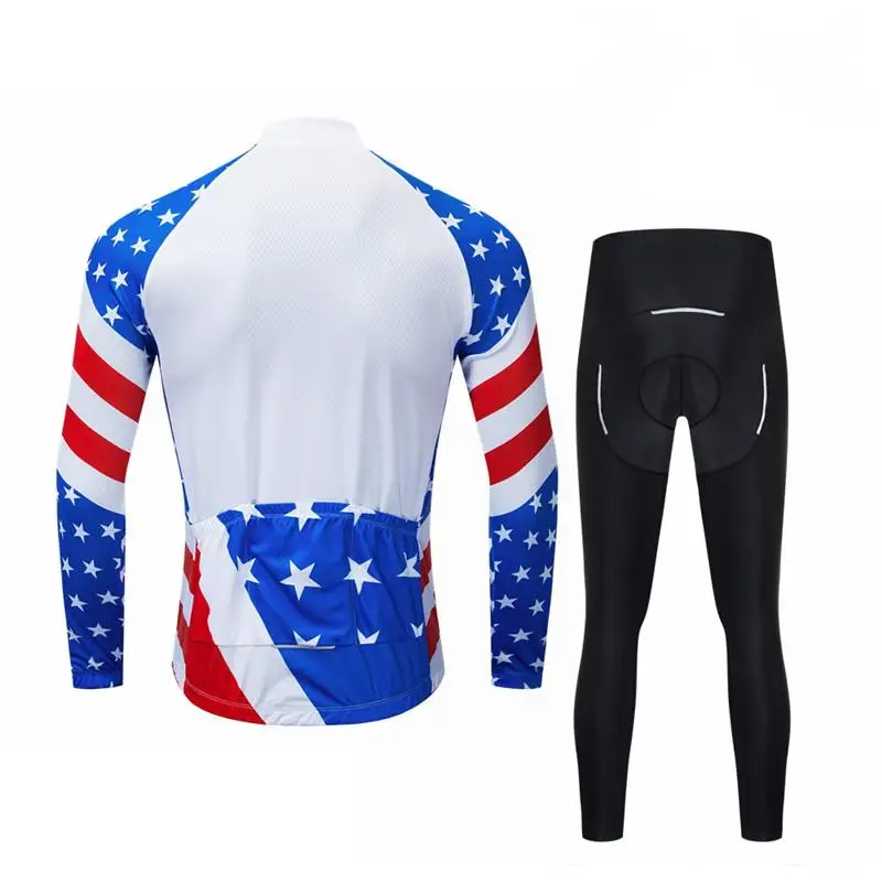 Велосипедный комплект Weimostar 2021 Pro Team USA одежда для велоспорта с длинным рукавом