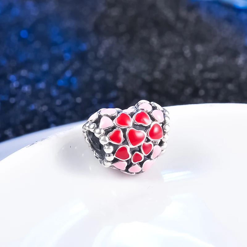 Devolove 100% Серебряный в форме сердца Шарм бусины подходят оригинальный Pandora