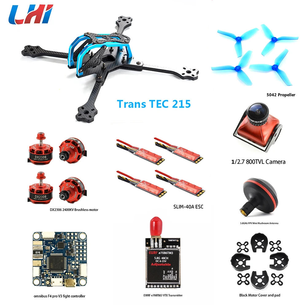 Набор дронов TransTEC 215 с камерой FPV Omnibus F4 pro V3 Контроллер полета 40A esc & DX2306