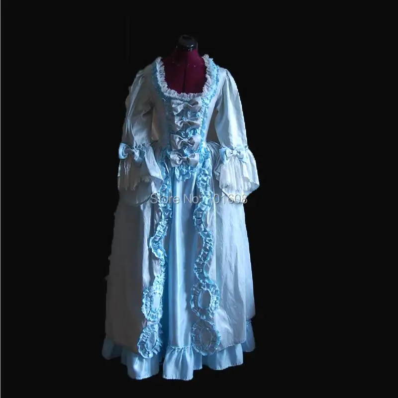Платье "Tailored!Royal Blue Taffeta Vintage Duchess Princess Civil war 18th Court Belle Marie Antoinette DRESS Victorian dresses HL-381" переводится на русский язык следующим образом: Платье "Голубой королевский тафта винтажного стиля герцо