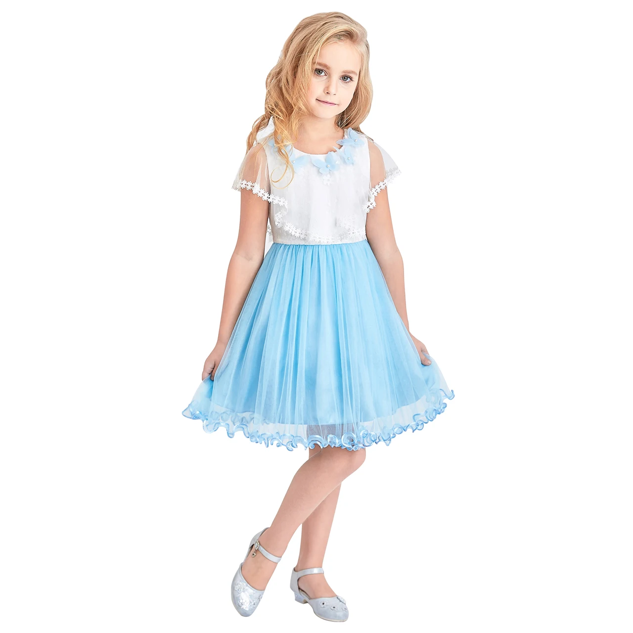 Sunny Fashion платья для девочек платье Цветок Девушка Платье Плащ-плащ Пурпурный