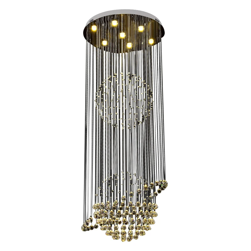 Длинная светодиодная цистальная Люстра для помещений Светильники лестницы