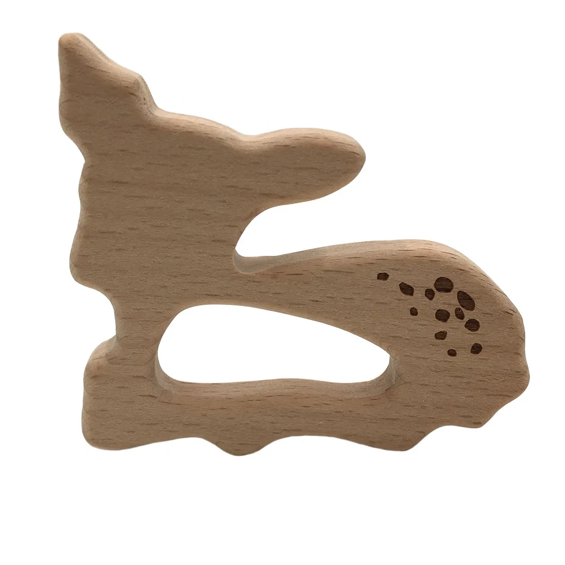 Прорезыватель из буковой древесины Aniamls Sika Deer timber Roe Bambi пищевой DIY цепочка для