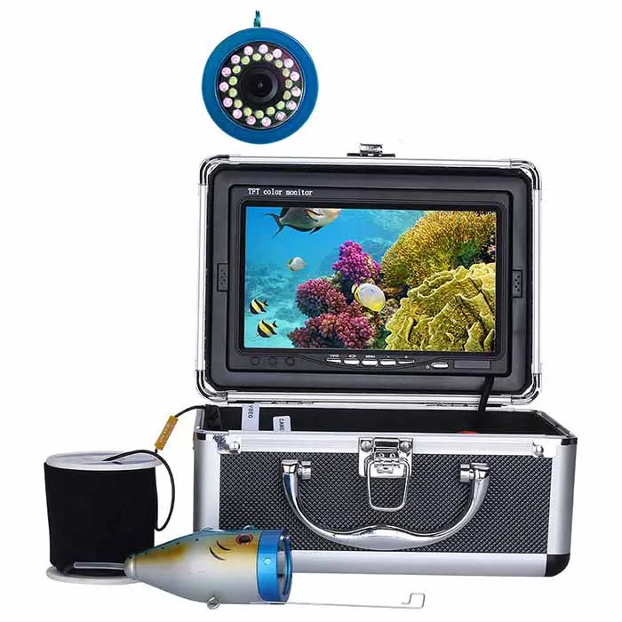 7 &quotдюймов 15 м 1000TVL рыболокатор подводная рыболовная камера белые светодиоды + шт