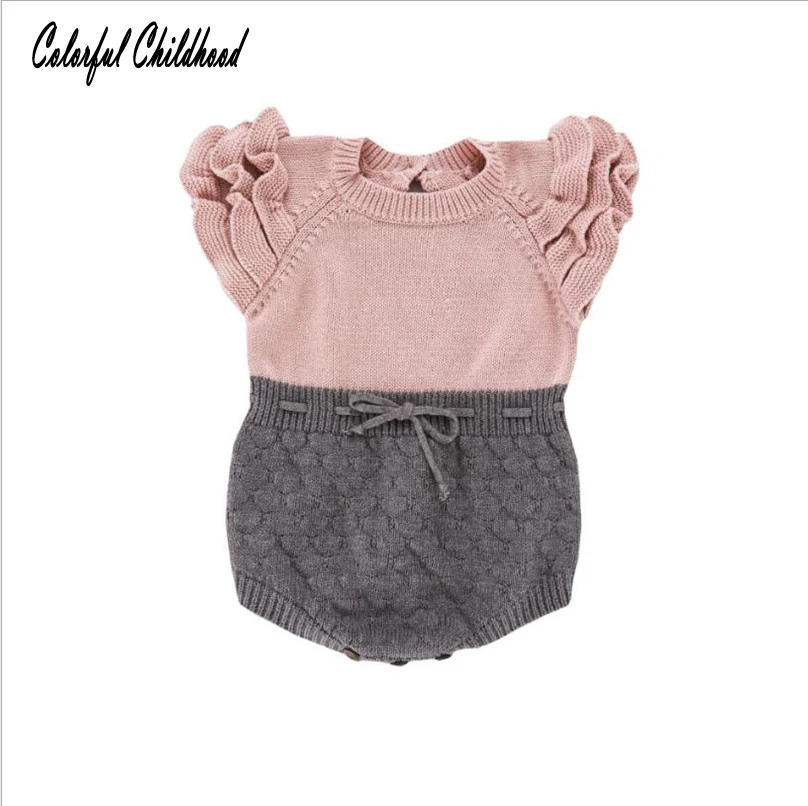

Soft breathable newborn baby jumpsuit Spring new cotton knitted short sleeve romper toddler girls onesies children outfits 0-24m