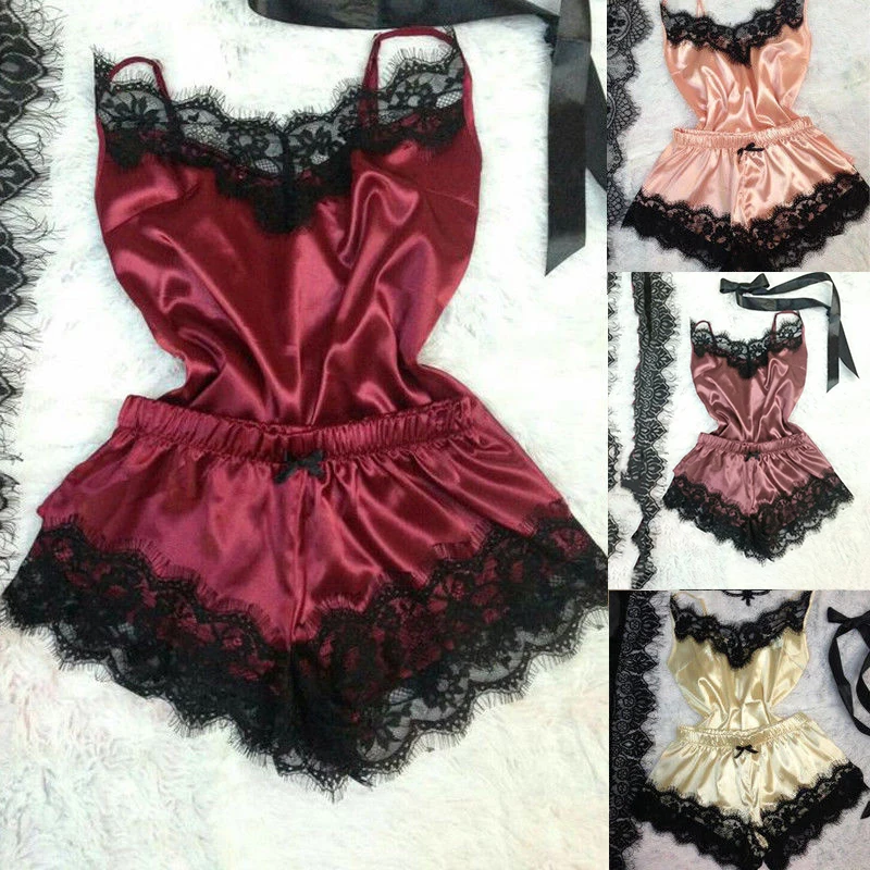 Модная женская сексуальная одежда для сна шорты топы пижамы Женский комплект