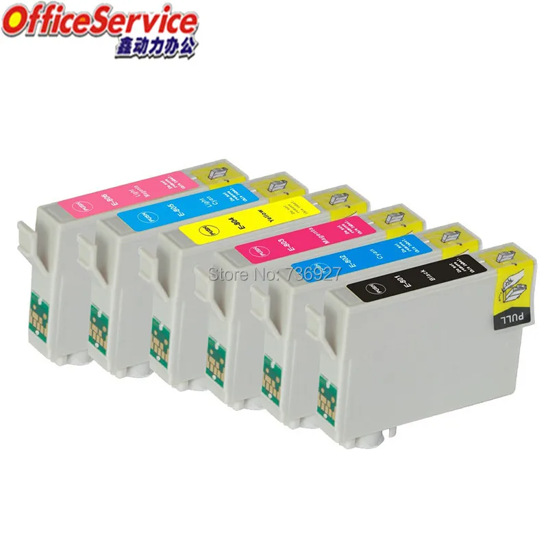 Совместимый чернильный картридж T0801 to T0806 для принтера Epson P50 T59 R265 R270 R285 R290 R360 RX560