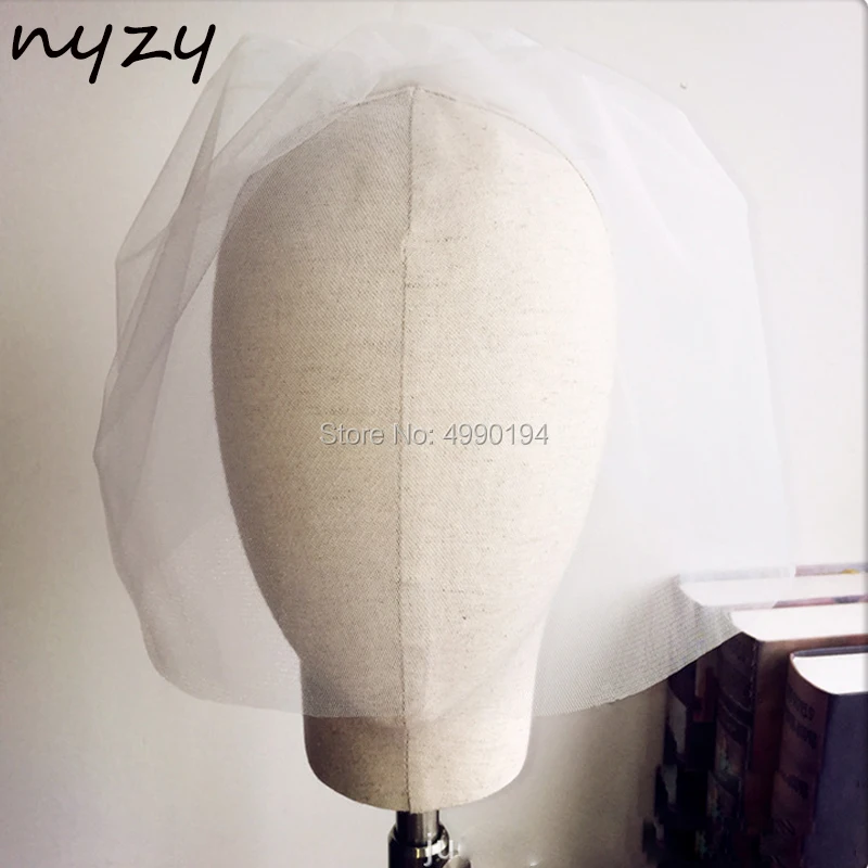 NYZY V12 Real White Ivory Birdcage Veil Blusher Short Wedding Bridal With Comb voile velo novia 2019 | Свадьбы и торжества