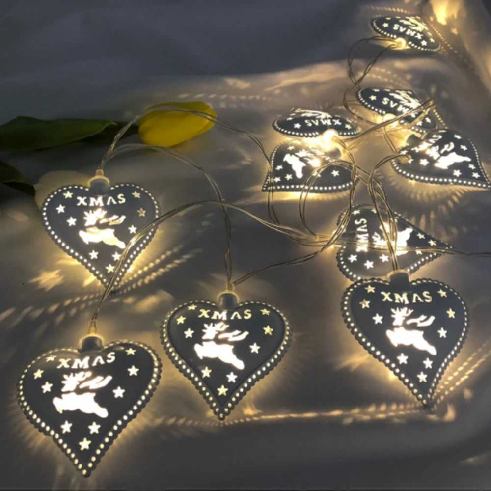 

1.5/3M 10/20Led Christmas Heart Garland LED Holiday String Lights Birthday Wedding Party Xmas Hanukkah Decoration Battery Lights