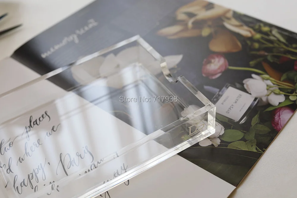 

Acrylic Memo Pad Note Holder card holder desk organizer school supplies