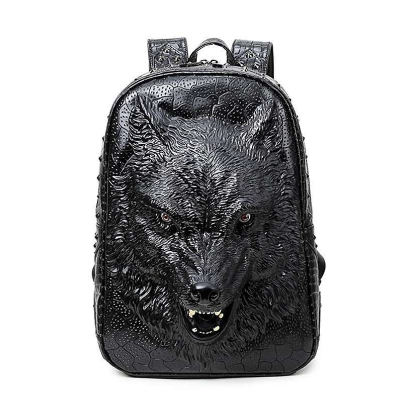 Funatom стильные рюкзаки 3D Волчья Голова рюкзак специальные крутые сумки на плечо