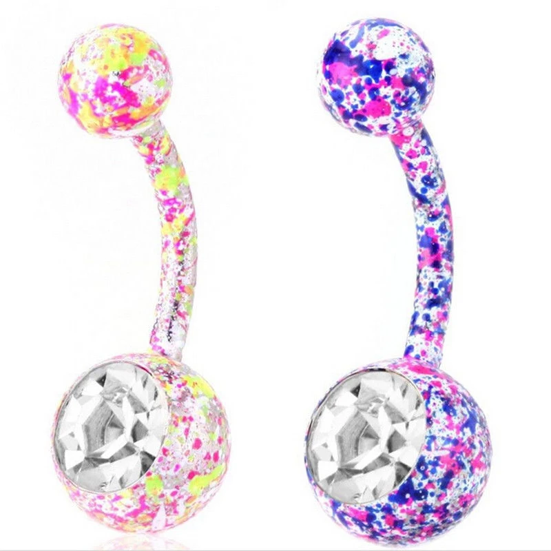 Красота горный хрусталь Belly Bars ювелирные изделия кристалл кнопка пупка живота