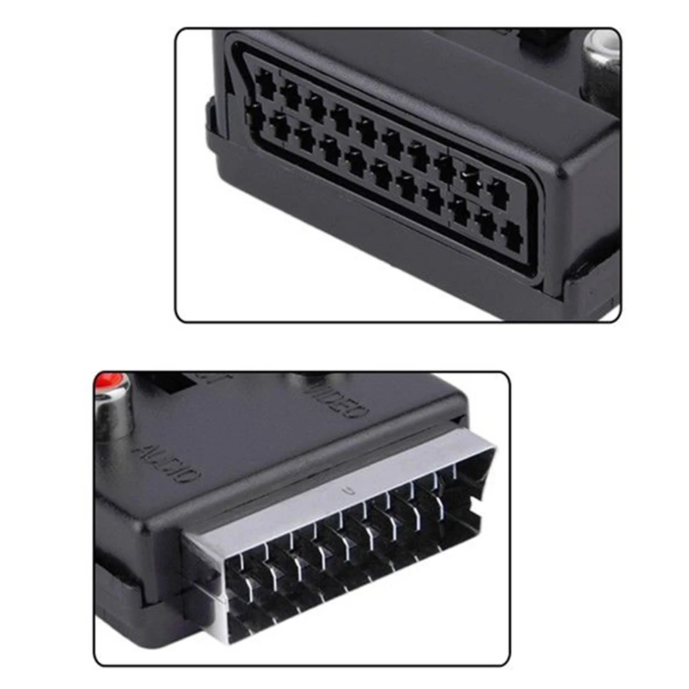 Топ 20 Pin SCART Male to 3 RCA Female S-Video Аудио кабель видеоадаптера штекер 3RCA Jack S Video AV tv