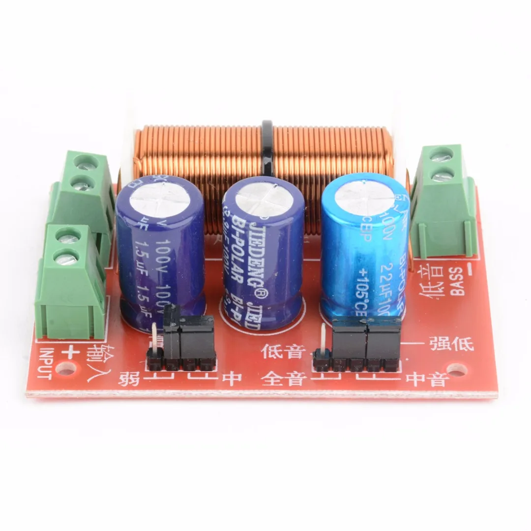 

400w 2 Way Hi-Fi Audio Speaker Crossover Filters Adjustable Treble/Bass Frequency Divider Speaker Crossover Accessory