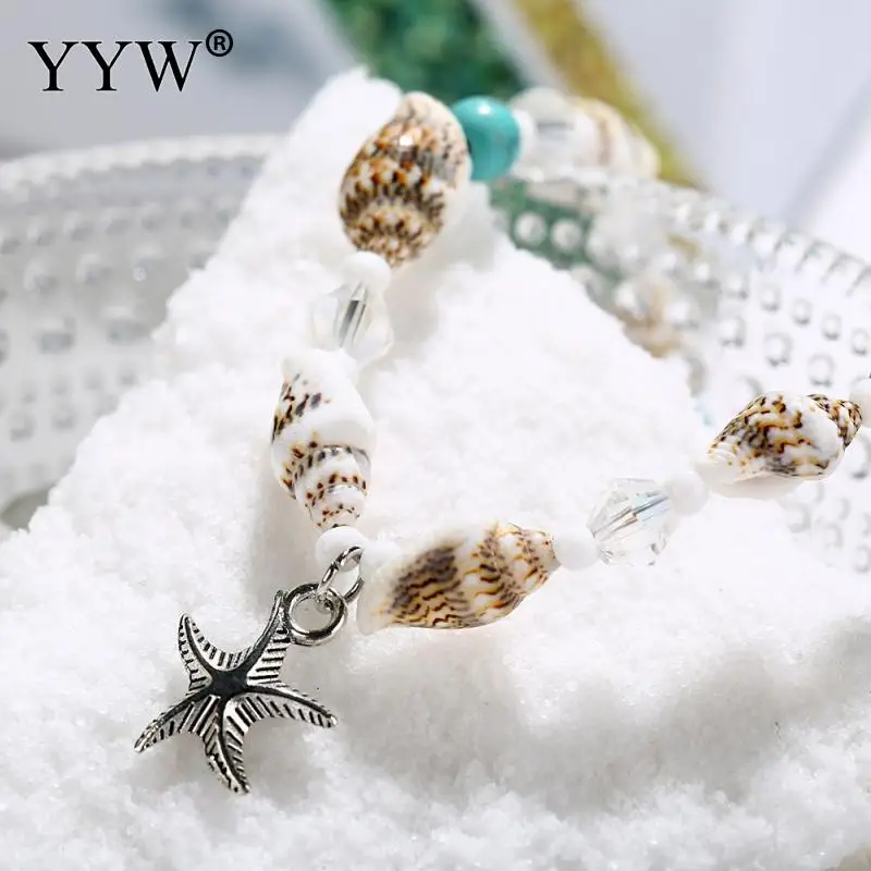 YYW 2019 новый модный ножной браслет в форме морской звезды с бирюзой и белой