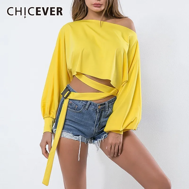 CHICEVER/Весенний Повседневный женский короткий пуловер с вырезом-лодочкой и