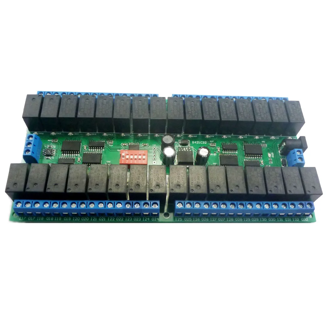 Релейная плата Modbus RTU 32 канала постоянный ток 12 В с пультом дистанционного