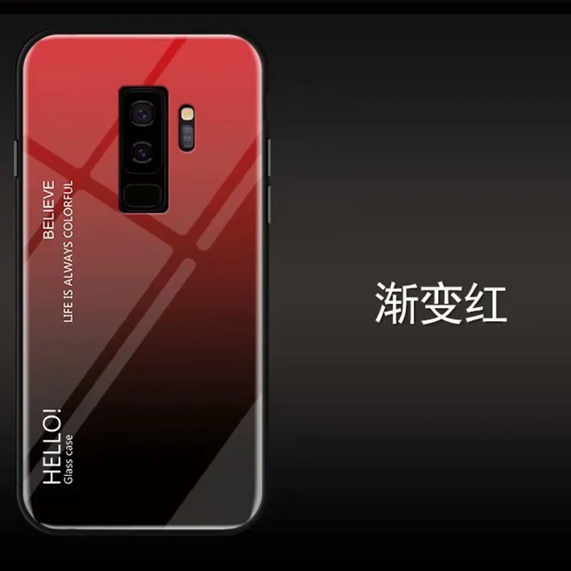 Gradient Tempered Glass Case For Samsung galaxy S9 A8 A6 S8 Plus A7 2018 S7 Edge J6 J4 J5 J2 S10 lite J3 J7 2017 2016 Back Cover | Мобильные