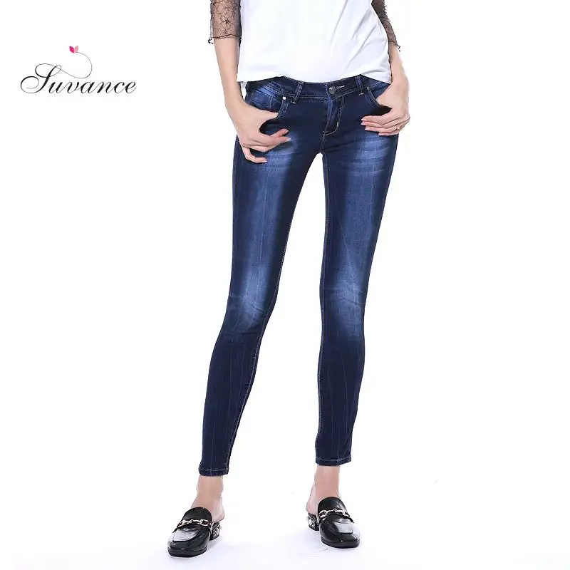 

Suvance Fashion Low Waist Stretchable Denim Cotton Women Pencil Jeans Spring New Russian Us Euro Size Trousers