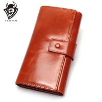 genuine leather women wallet clutch bag female long card holder lady rfid luxury brand money magic coin purse