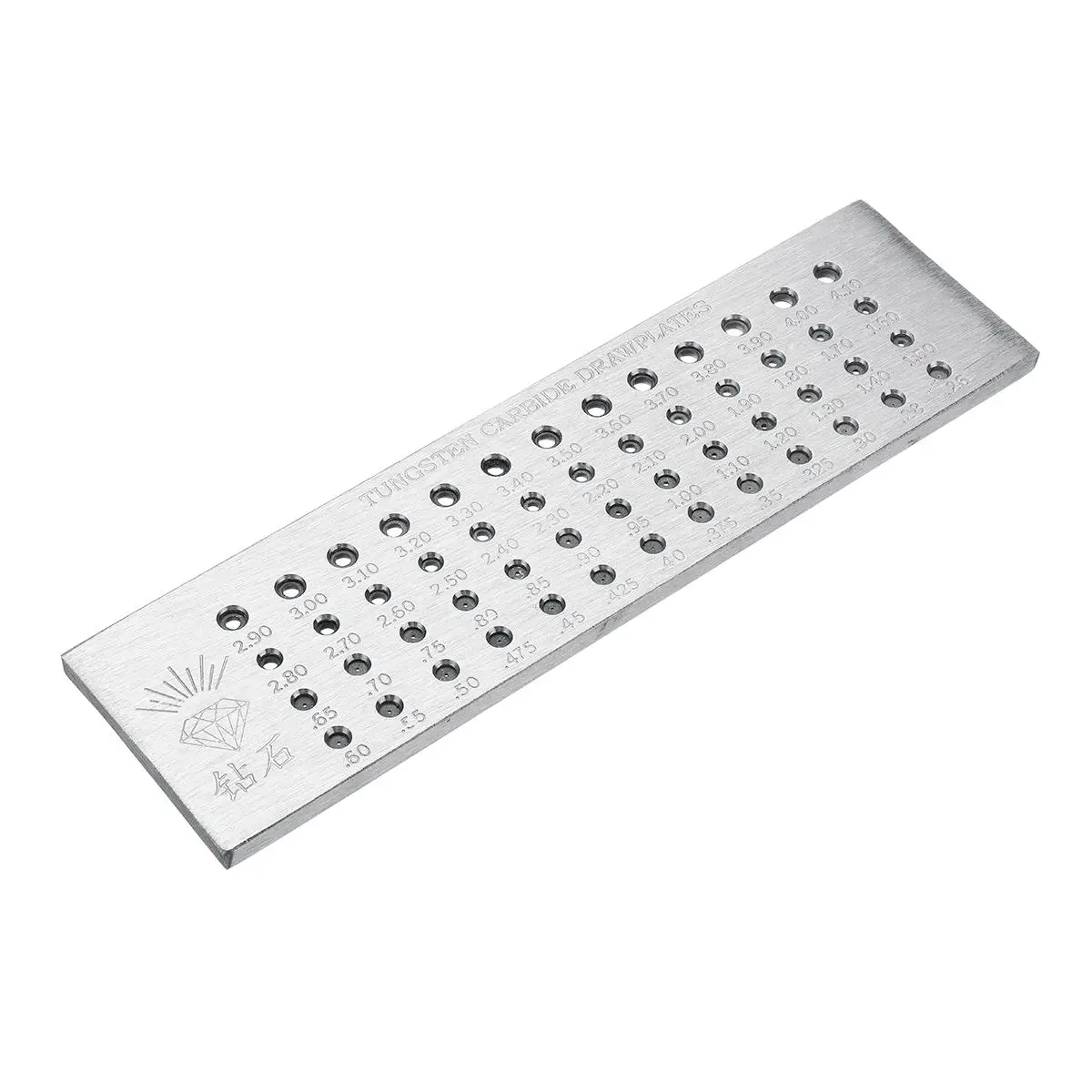 Вольфрамовая карбидная сталь Drawplates 52 круглые отверстия 20x5,5x0,5 см 0,26-4,10 мм проводка ничья пластина ювелирные инструменты и оборудование