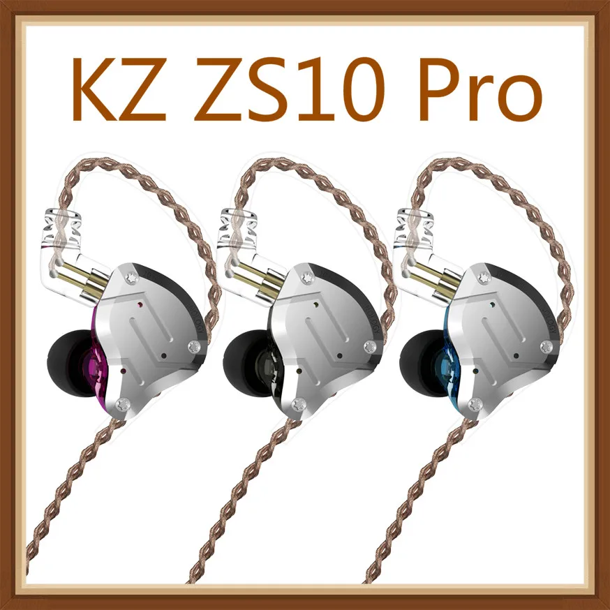Металлические наушники-вкладыши KZ ZS10 Pro 10 шт. гибридные наушники 4BA + 1DD HIFI с басами