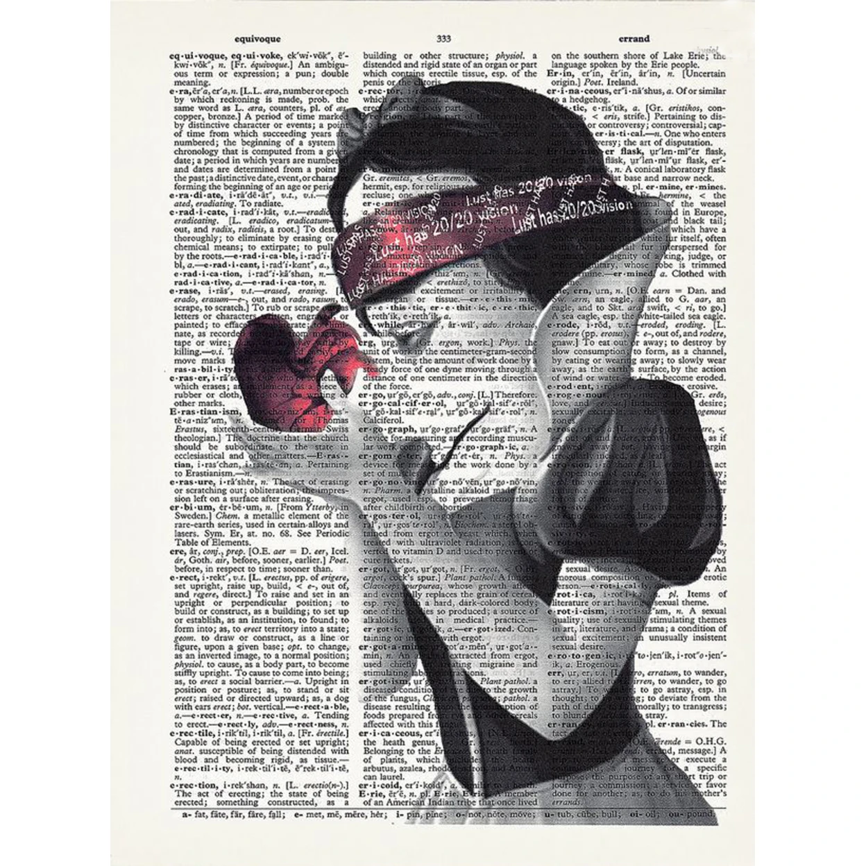 Art N Wordz Белоснежка с завязанными глазами оригинальный словарь лист рисунок в