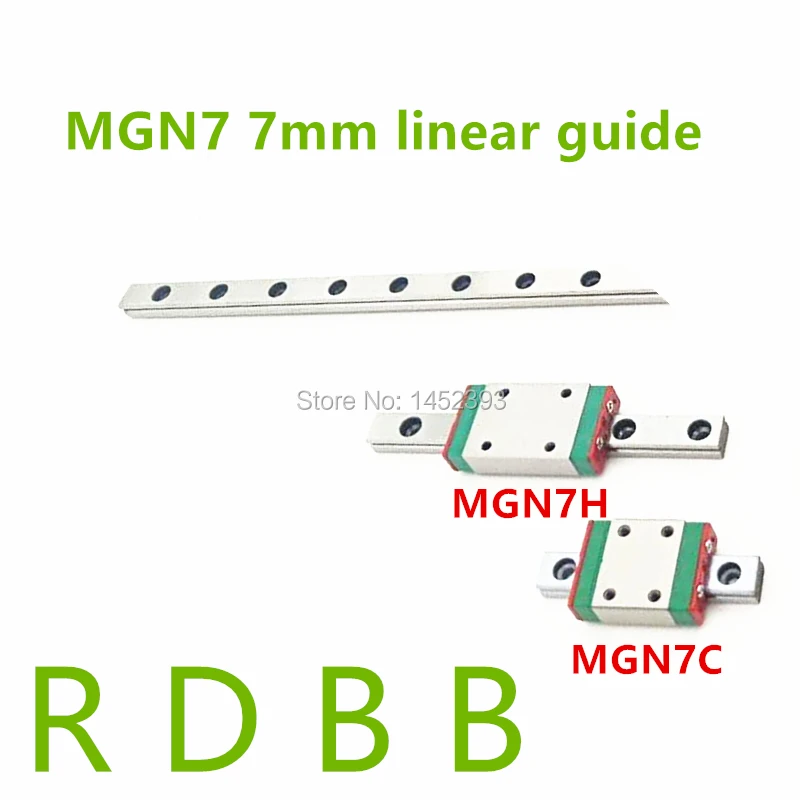 7 мм линейная направляющая MGN7 60 100 150 160 200 250 300 350 400 450 500 + MGN7H или MGN7C блок|Линейные