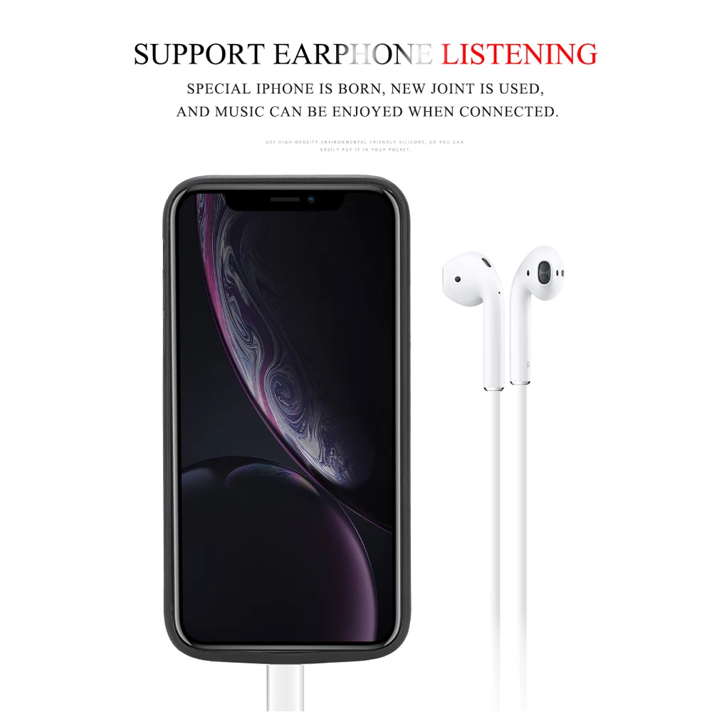 Для iPhone Xs Max чехол для телефона 6000 мАч зарядное устройство внешний аккумулятор