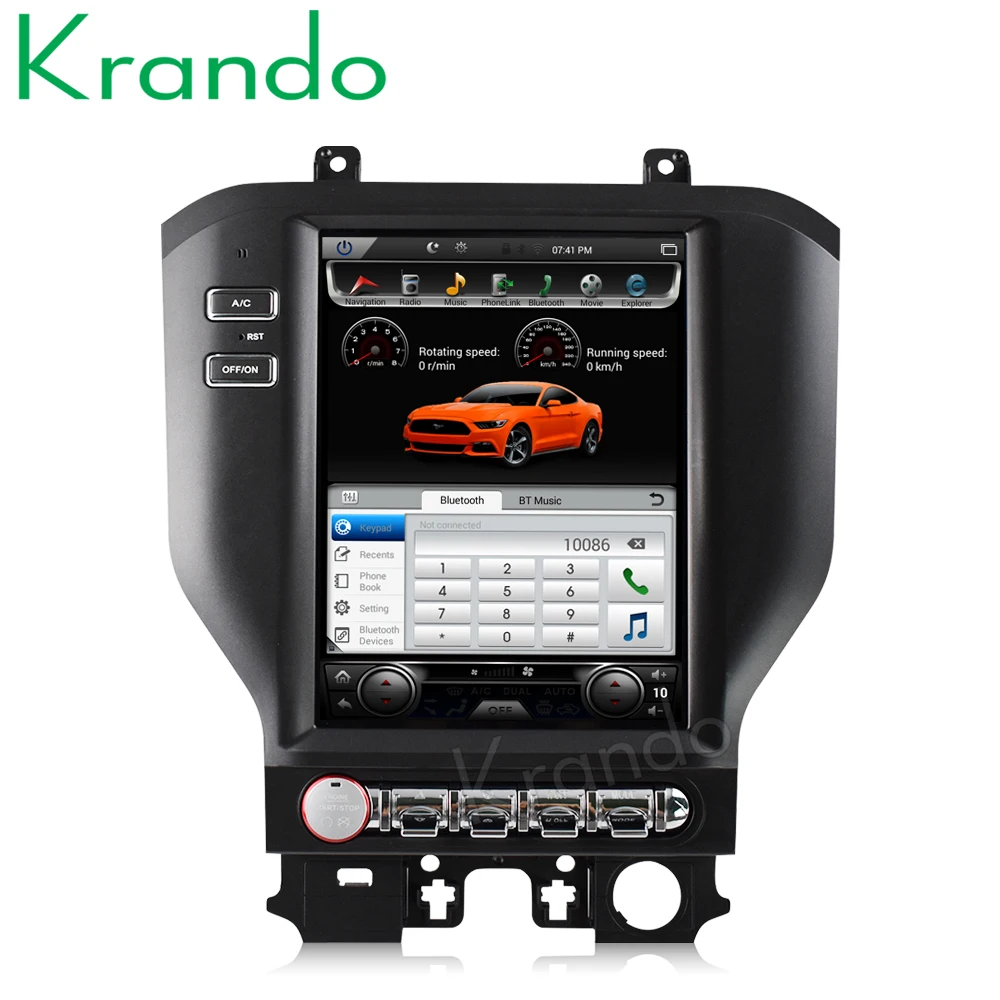 Krando Android 8,1 10," Tesla вертикальный экран автомобиля радио gps навигация для Ford Mustang- мультимедийный плеер системы wifi