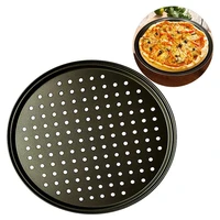 2pcs carboon steel 12 inch pizza stones eco friendly nonstick pizza baking pan tray kitchen bakeware dishes utensil accessories