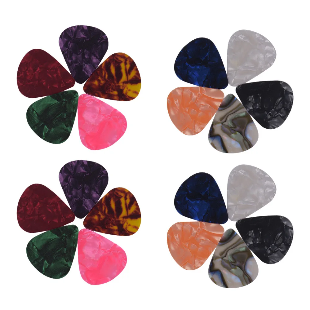 

Colorful Celluloid Guitar Picks for Bass Electric Acoustic Guitars (Colors & Thickness 0.46mm/0.71mm/0.96mm Random Delivery)