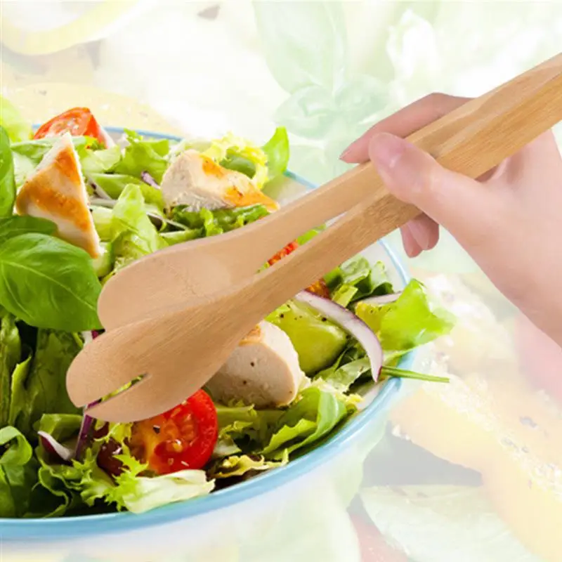 Кухонные щипцы многофункциональные бамбуковый для салата сервировки кухонные