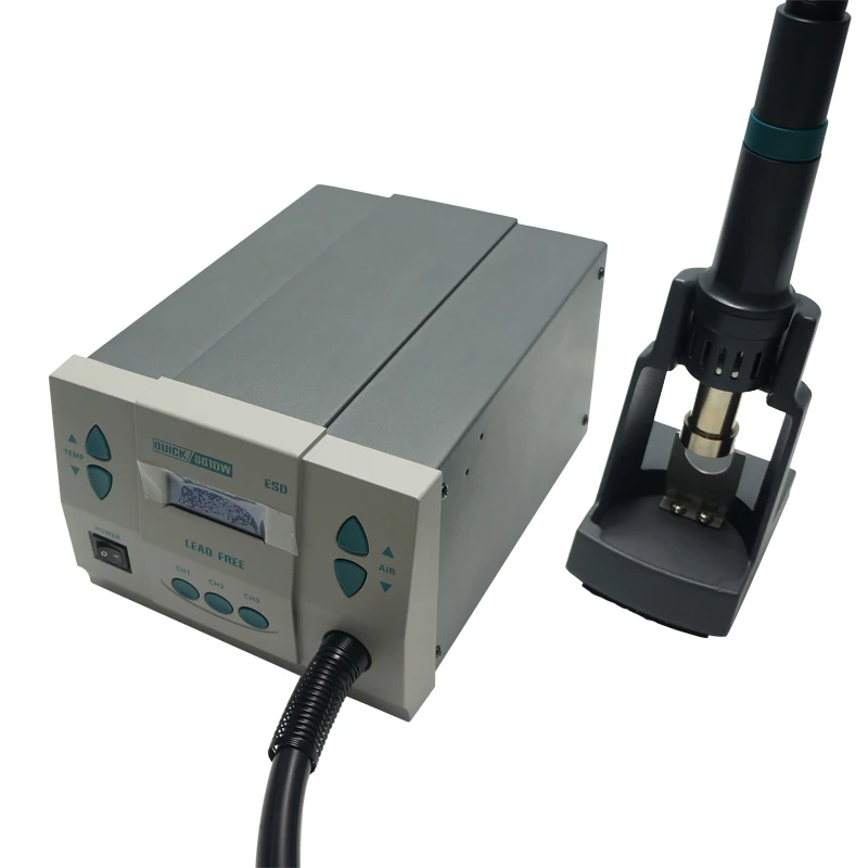 

Quick 861DW пистолет горячего воздуха, паяльная Бессвинцовая Интеллектуальная паяльная станция с контролем температуры 1000 Вт