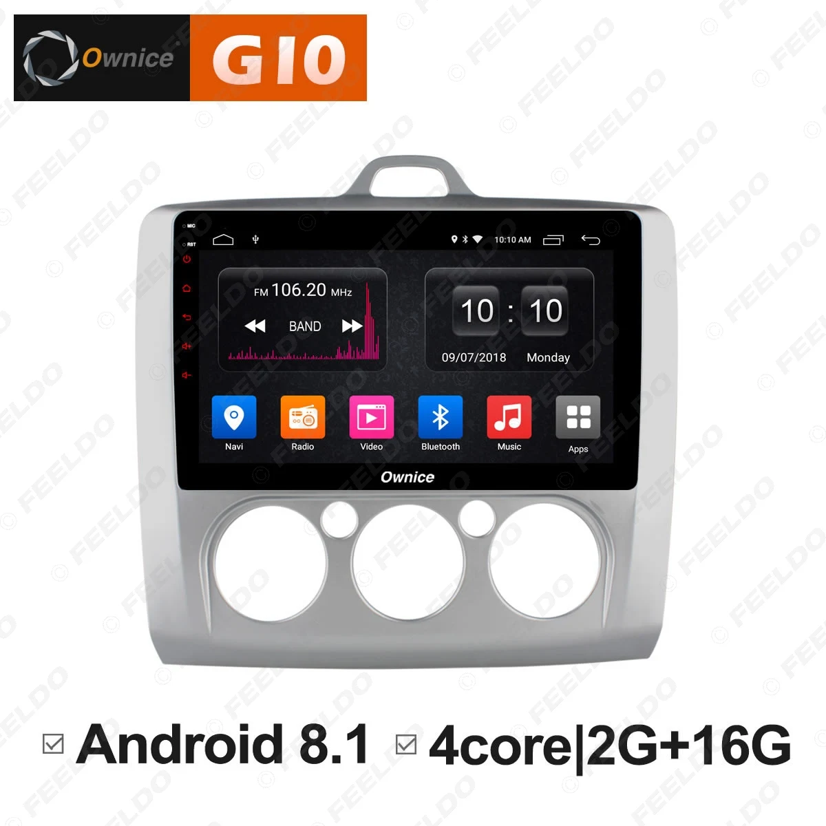 FEELDO 9 &quotAndroid 6 0 4 ядерный/DDR3 1G/16G/поддержка 4G ключ автомобильный медиаплеер с GPS/FM/AM