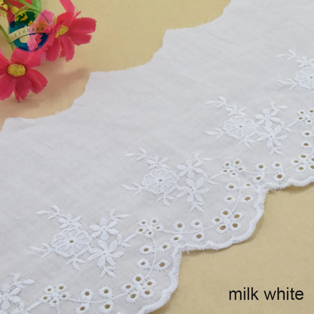 11.5cm width 100% Cotton embroid lace sewing ribbon guipure trim wedding DIY Garment Accessories african lace#3312 | Дом и сад