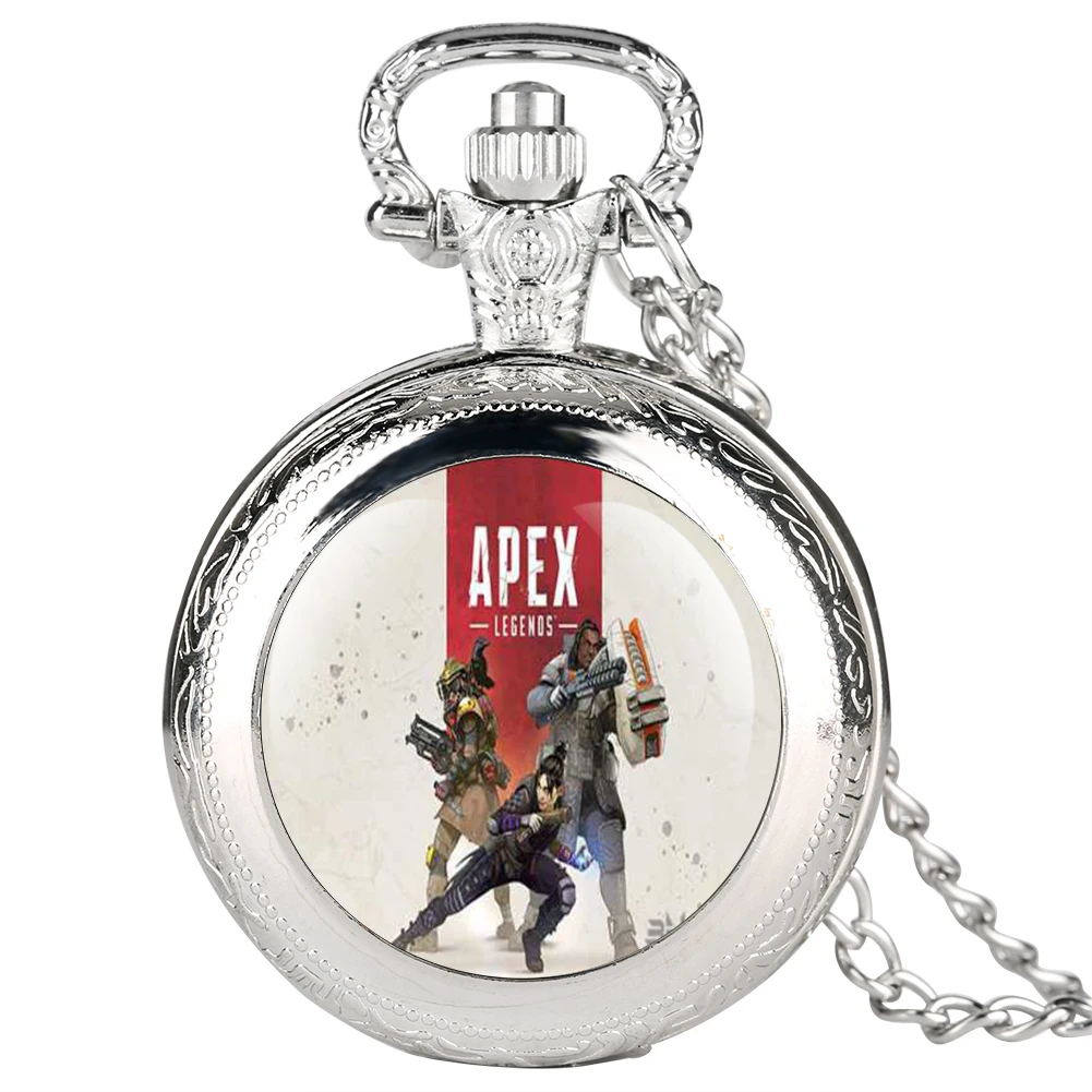 Apex веб-игровая тематика наклейка карманные часы для мужчин ожерелье мальчика