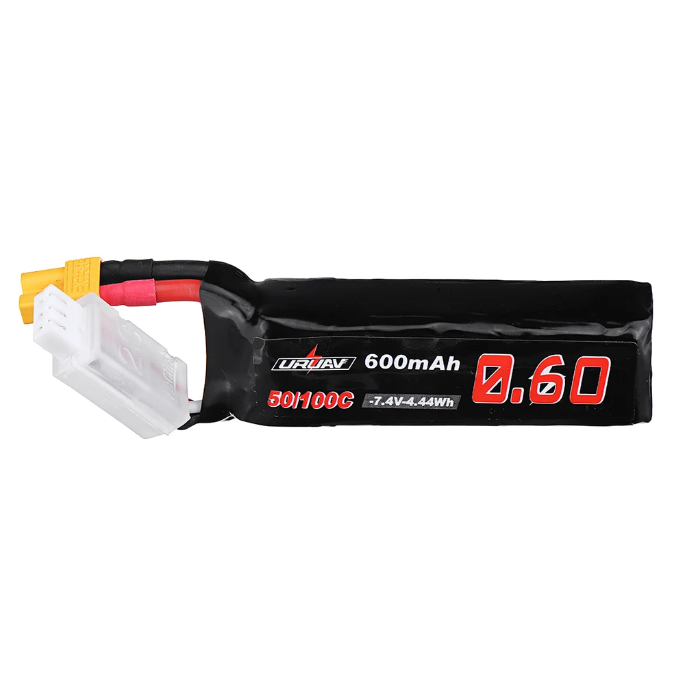 2 шт. URUAV 7 4 в 600 мАч 50C/100C 2S Lipo батарея XT30 разъем для XK K130 вертолет RC дроны FPV