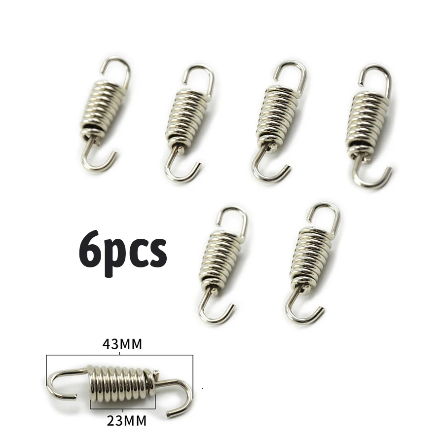 

6pcs 43mm Motorcycle Exhaust Mounting Spring Welding Fastener Rotatable