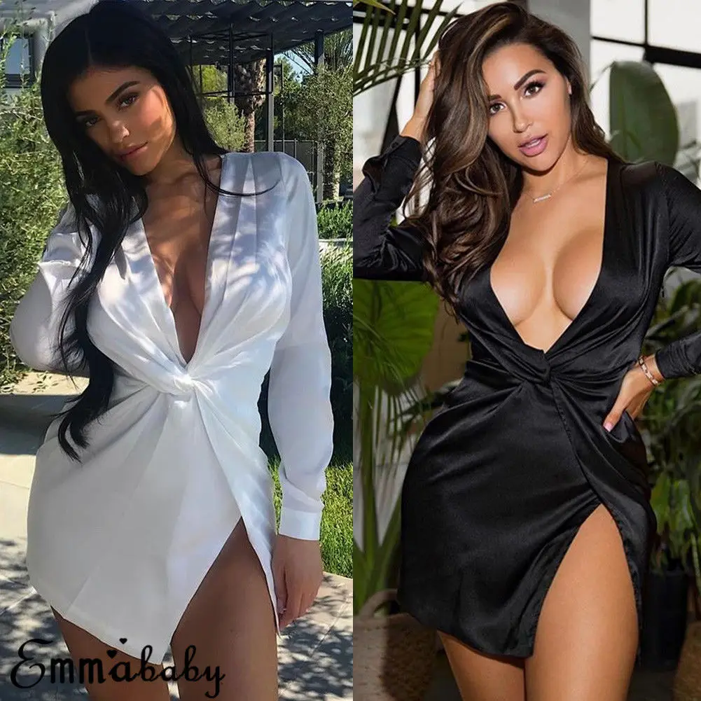 Женские Облегающие юбки с глубоким v образным вырезом однотонные Клубные мини