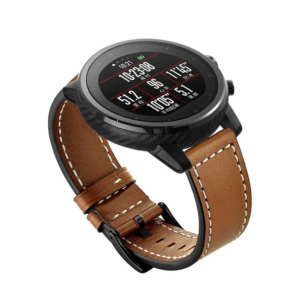 Ремешок для часов Xiaomi Huami Amazfit 2 1 Stratos Pace браслет из натуральной кожи Gear S3 Huawei Watch 2pro
