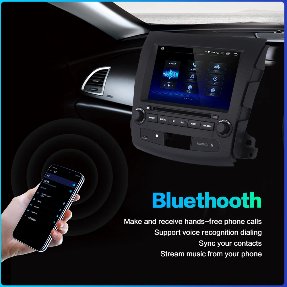 Dasaita 2 Din 8 &quotAndroid 10 0 для Mitsubishi Outlander Peugeot 4007 Citroen C Cross 2007 2008 2009 2010 2011 Автомобильный DVD