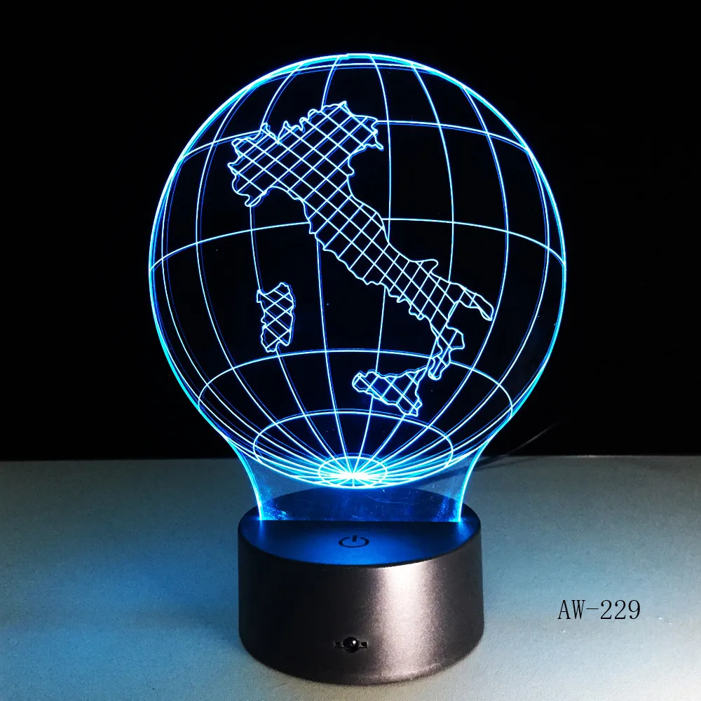 

Italy Map 3d Lamp 7 Color Led Night Lamps For Kids Touch Led Usb Table Lampara Lampe Baby Sleeping Nightlight Nachtlicht AW-229