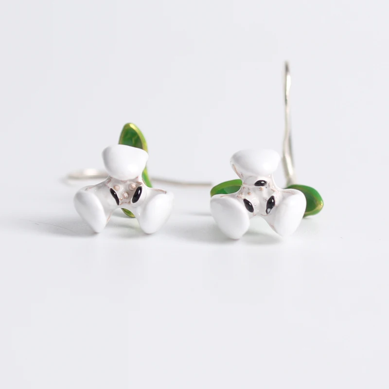 

99 CARATS Enamel Drop Glaze Aesthetics Fresh Magnolia Temperament Earrings Woman For Women Free Shipping