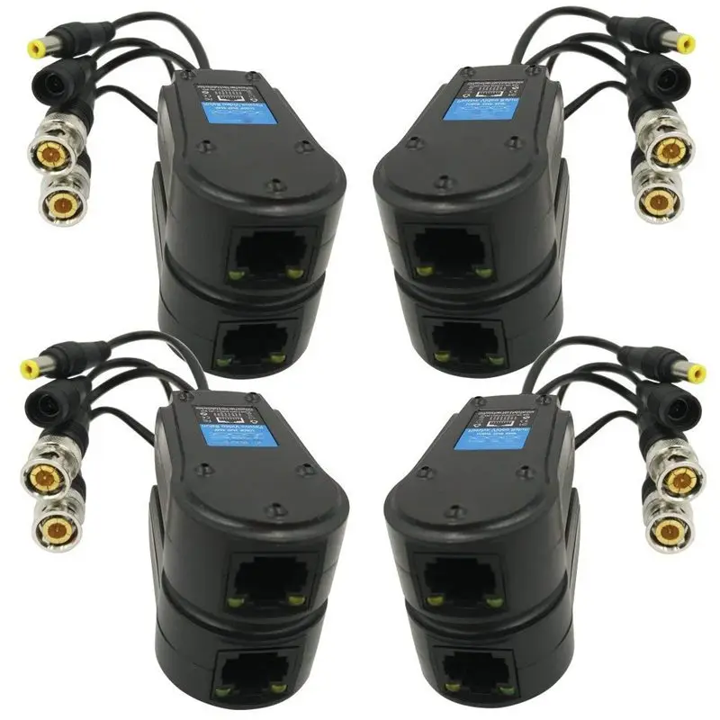 4 пары Пассивное Видео/Мощность Балун Модернизированный 1080P-5Mp Bnc к Rj45